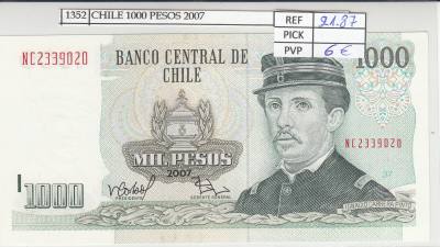 BILLETE CHILE 1.000 PESOS 2007 P-154g.2a N01352