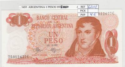 BILLETE ARGENTINA 1 PESOS 1972 P-287a.3 N01453