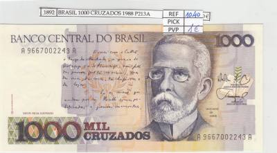 BILLETE BRASIL 1.000 CRUZADOS 1988 P-213b N01892