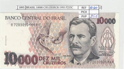 BILLETE BRASIL 10.000 CRUZEIROS 1993 P-233c N01895