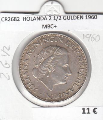 CR2682 MONEDA HOLANDA 2 1/2 GULDEN 1960 MBC+