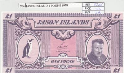 BILLETE JASON ISLAND 1 POUNS 1979 JI-2 SIN CIRCULAR