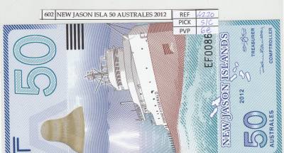 BILLETE JASON ISLAND 50 AUSTRALES 2012 POLIMERO JI-6 SIN CIRCULAR