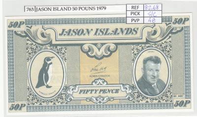 BILLETE JASON ISLAND 50 PENCE 1979 JI-1 SIN CIRCULAR