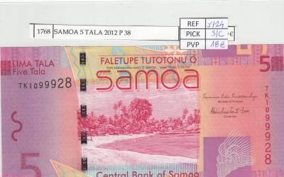 BILLETE SAMOA 5 TALA 2014 P-31e SIN CIRCULAR