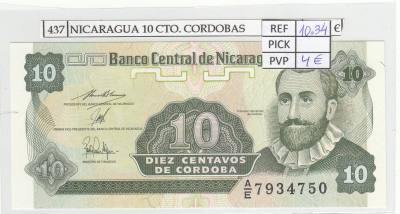 BILLETE NICARAGUA 10 CENTAVO 1991 P-169a.2