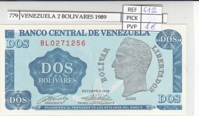BILLETE VENEZUELA 2 BOLIVARES 1989 P-69
