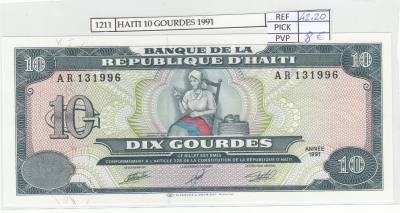 BILLETE HAITI 10 GOURDES 1991 P-256a 