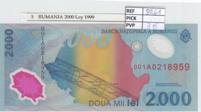 BILLETE RUMANIA 2.000 LEI 1999 P-111b