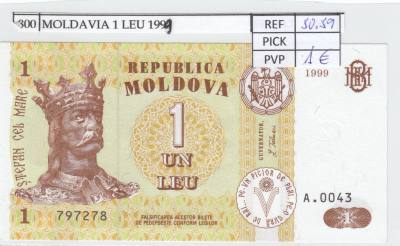 BILLETE MOLDAVIA 1 LEU 1999 P-8d