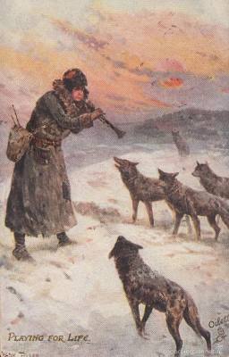 flautista con lobos