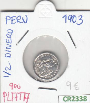 CR2338 MONEDA PERU 1/2 DINERO 1903 PLATA SIN CIRCULAR