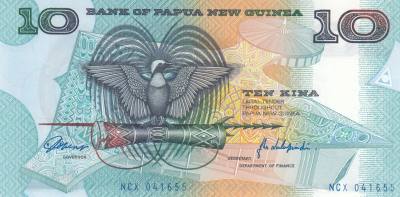 CRBX0368 BILLETE PAPUA NUEVA GUINEA 10 KINA 1988 SIN CIRCULAR