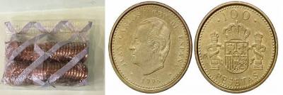 C1998100 BOLSA CON 50 MONEDAS ESPAÑA 1998 100 PESETAS SIN CIRCULAR 