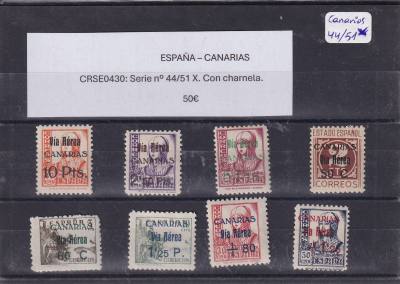 CRSE0430 SELLOS ESPAÑA – CANARIAS Serie nº 44/51 X. Con charnela.