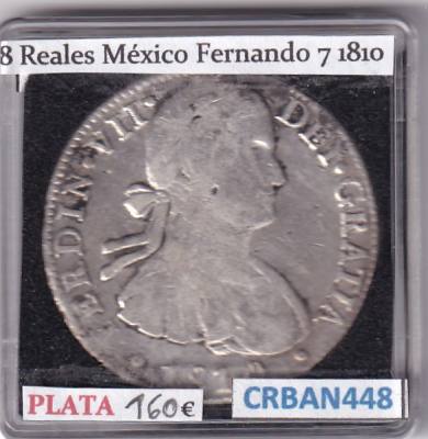 CRBAN448 MONEDA ESPAÑA FERNANDO VII 8 REALES 1810 MEXICO RESELLO CHINO