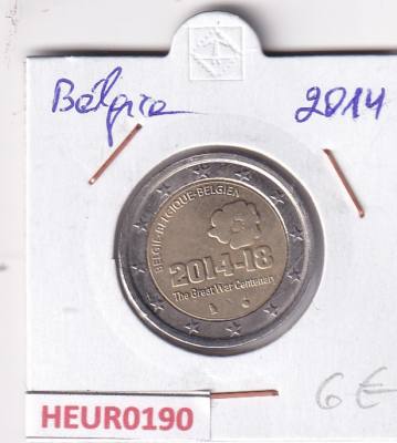 HEUR0190 MONEDA BELGICA 2 EUROS 2014 (Primera guerra mundial)