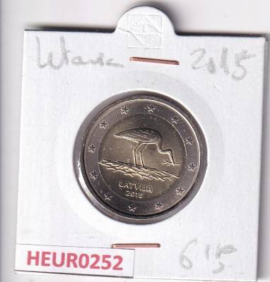 HEUR0252 MONEDA LETONIA 2 EUROS 2015 (Cigüeña)
