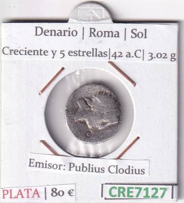 CRE7127 MONEDA DENARIO ROMA 42 A.C PUBLIUS CLODIUS (DESCRIP. EN FOTOS)