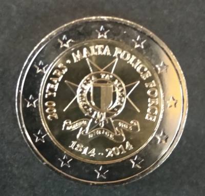 HEUR0208 MONEDA MALTA 2 EUROS 2014 (200 años policía de Malta)