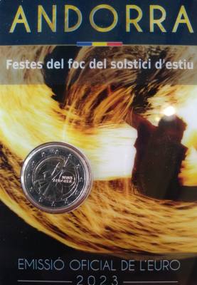 HEUR0617 MONEDA ANDORRA 2 EUROS 2023 (Solsticio de Verano) COIN CARD