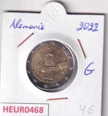 HEUR0468 MONEDA ALEMANIA 2 EUROS 2022 Letra G (Castillo de Wartburg)