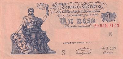 CRBX2605 BILLETE ARGENTINA 1 PESO MBC