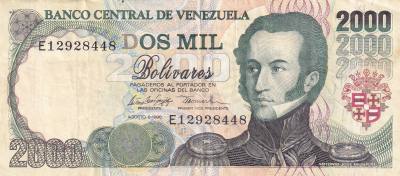 CRBX2385 BILLETE VENEZUELA 2000 BOLIVARES 1998 MBC