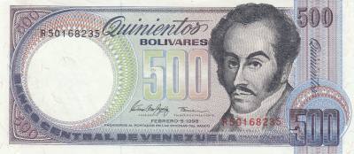 CRBX2381 BILLETE VENEZUELA 500 BOLIVARES 1998 MBC