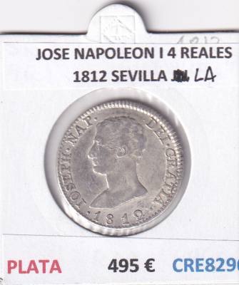CRE8296 MONEDA ESPAÑA JOSE NAPOLEON I 4 REALES 1812 SEVILLA LA PLATA