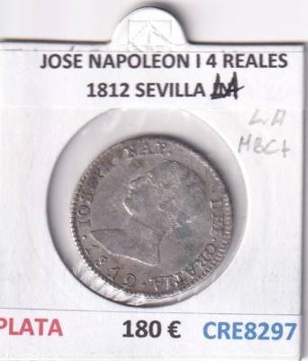 CRE8297 MONEDA ESPAÑA JOSE NAPOLEON I 4 REALES 1812 SEVILLA LA PLATA