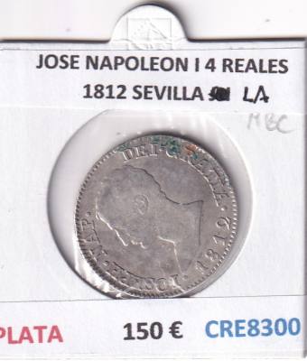 CRE8300 MONEDA ESPAÑA JOSE NAPOLEON I 4 REALES 1812 SEVILLA LA PLATA