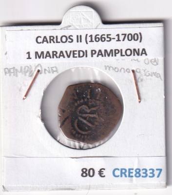 CRE8337 MONEDA ESPAÑA CARLOS II (1665-1700) 1 MARAVEDI PAMPLONA