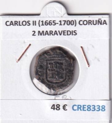 CRE8338 MONEDA ESPAÑA CARLOS II (1665-1700) CORUÑA 2 MARAVEDIS