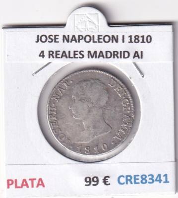 CRE8341 MONEDA ESPAÑA JOSE NAPOLEON I 1810 4 REALES MADRID AI PLATA