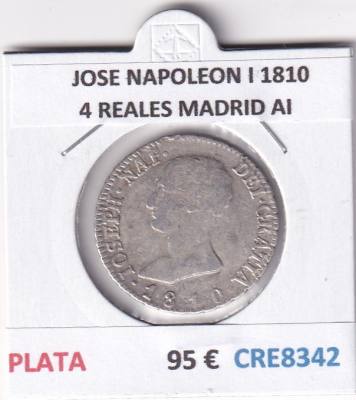 CRE8342 MONEDA ESPAÑA JOSE NAPOLEON I 1810 4 REALES MADRID AI PLATA