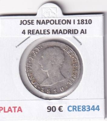 CRE8344 MONEDA ESPAÑA JOSE NAPOLEON I 1810 4 REALES MADRID AI PLATA