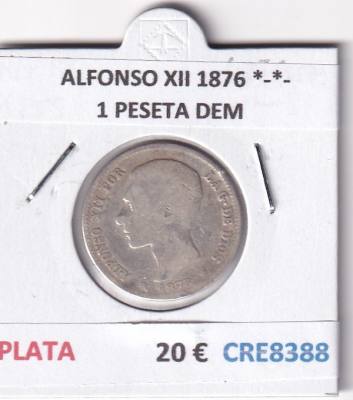 CRE8388 MONEDA ESPAÑA ALFONSO XII 1876 *-*- 1 PESETA DEM PLATA