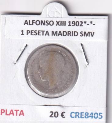 CRE8405 MONEDA ESPAÑA ALFONSO XIII 1902*-*- MADRID SMV PLATA