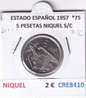 CRE8410 MONEDA ESTADO ESPAÑOL 1957 *75 5 PESETAS NIQUEL S/C
