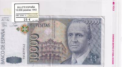 CRBS2976 BILLETE ESPAÑA 10000 PESETAS 1992 MBC SERIE 1V
