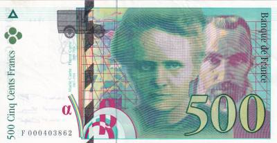 CRBX2664 BILLETE FRANCIA 500 FRANCOS 1994 MBC+ SERIE F