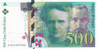 CRBX2670 BILLETE FRANCIA 500 FRANCOS 1994 MBC+ SERIE N