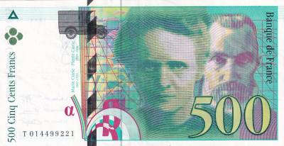 CRBX2674 BILLETE FRANCIA 500 FRANCOS 1994 MBC+ SERIE T