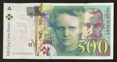 CRBX2675 BILLETE FRANCIA 500 FRANCOS 1994 MBC+ SERIE S