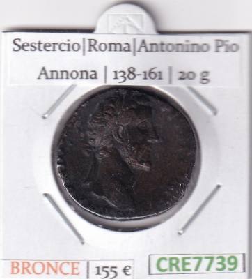 CRE7739 MONEDA ROMANA SESTERCIO ENTONIO PIO VER DESCRIP. EN FOTO