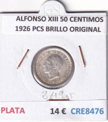 CRE8476 MONEDA ESPAÑA ALFONSO XIII 50 CENTIMOS 1926 PCS BRILLO ORIGINAL