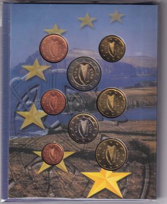 CRC0179 CARTERA EUROS IRLANDA 2002 8 VALORES NUEVA RARA