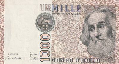 CRBX1699 BILLETE ITALIA 1000 LIRAS MBC