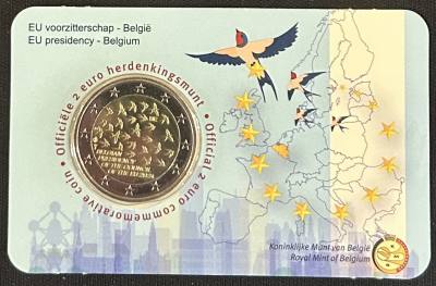 HEUR0631 MONEDA BELGICA 2 EUROS 2024 (Presidencia UE) COIN CARD